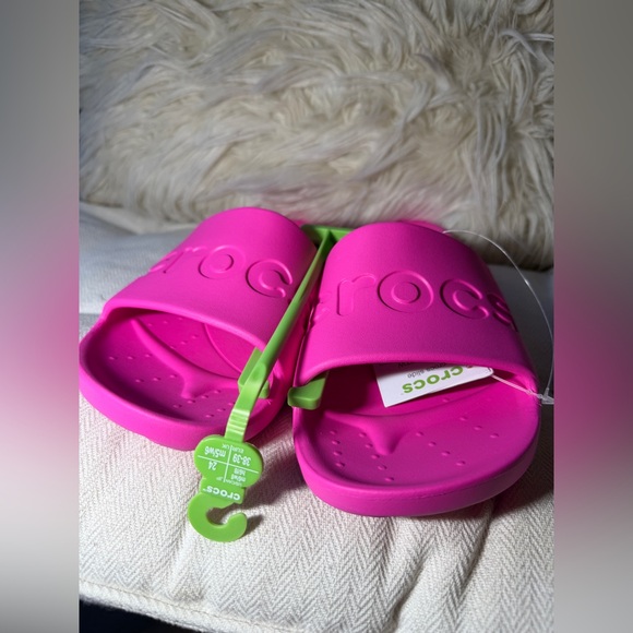 Crocs Slide Men's 6/ Women's 8 Pink Single Band Sandals 210088-6TW NWT - Picture 4 of 7